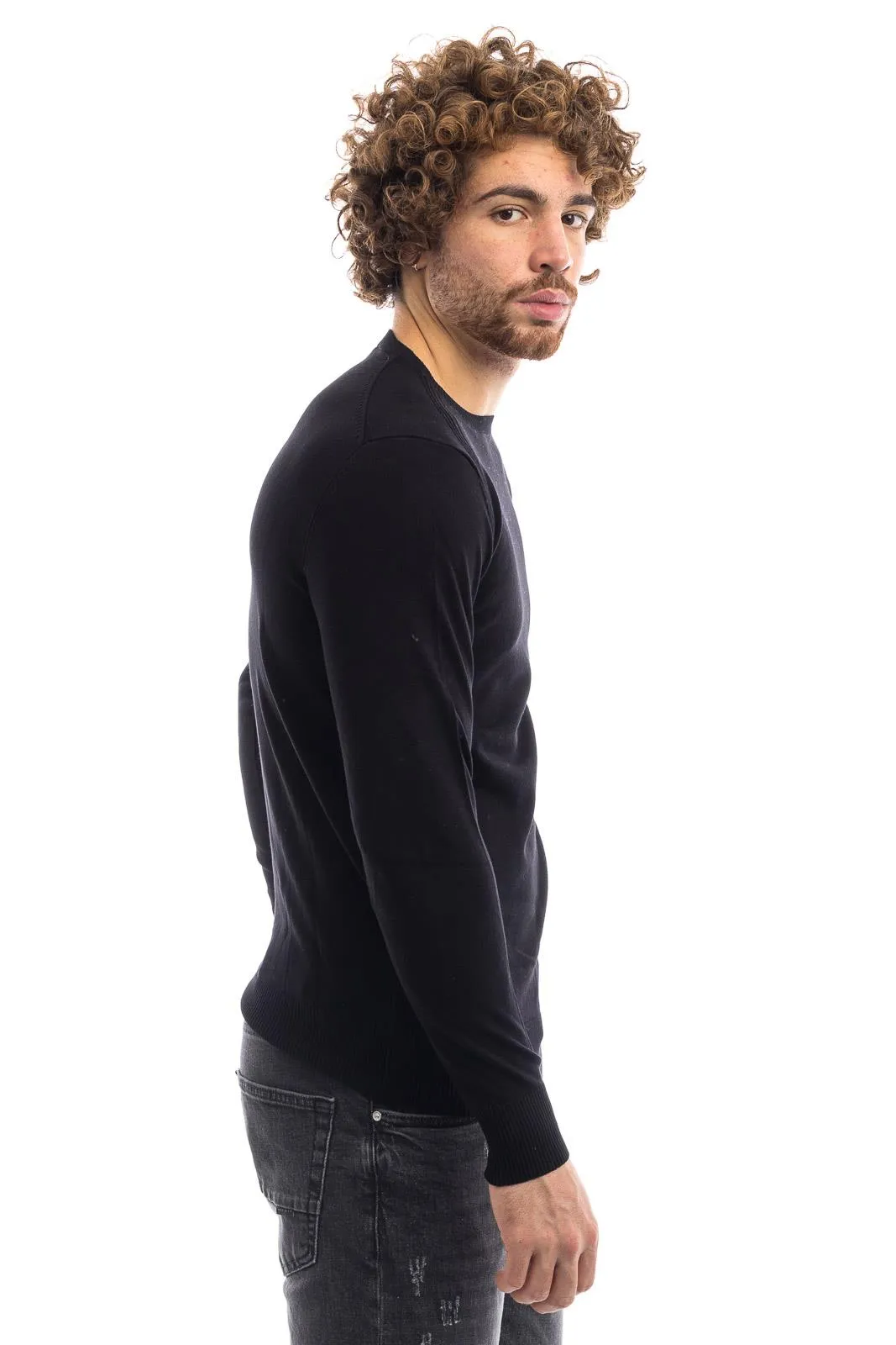 MAGLIA UOMO GIROCOLLO VERDE MILITARE e NERO OUTFIT UOMO