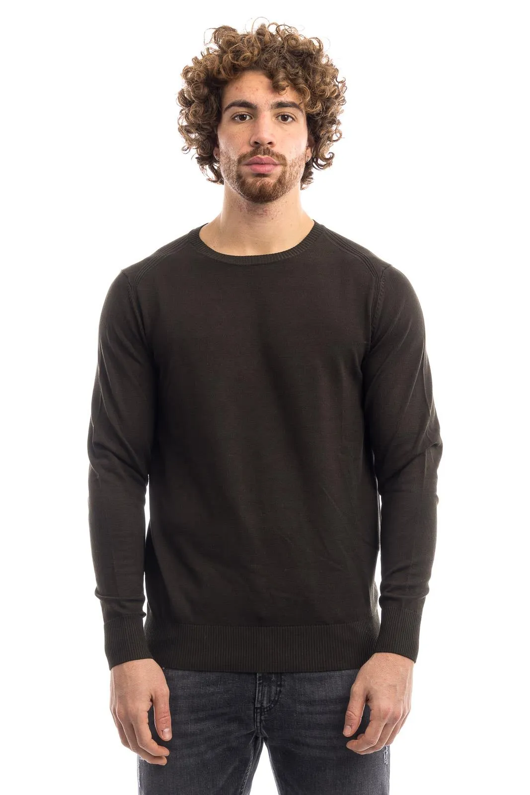 MAGLIA UOMO GIROCOLLO VERDE MILITARE e NERO OUTFIT UOMO