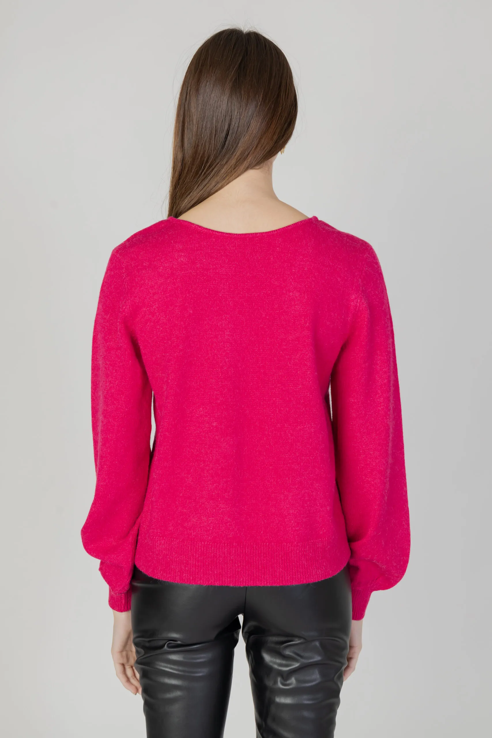 Maglione Vila Clothes VIRIL REV V-NECK L/S KNIT TOP – NOOS Fuxia