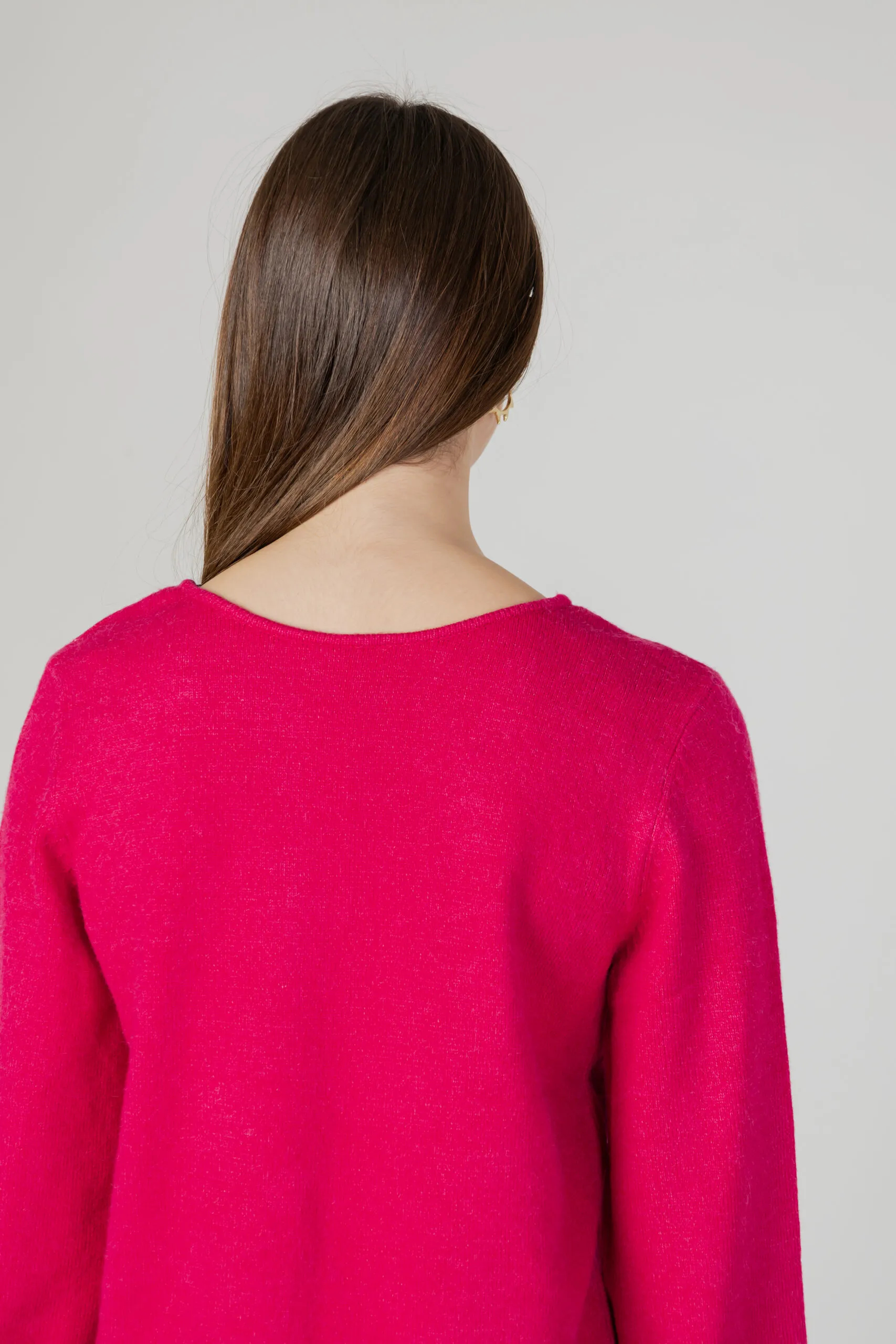 Maglione Vila Clothes VIRIL REV V-NECK L/S KNIT TOP – NOOS Fuxia