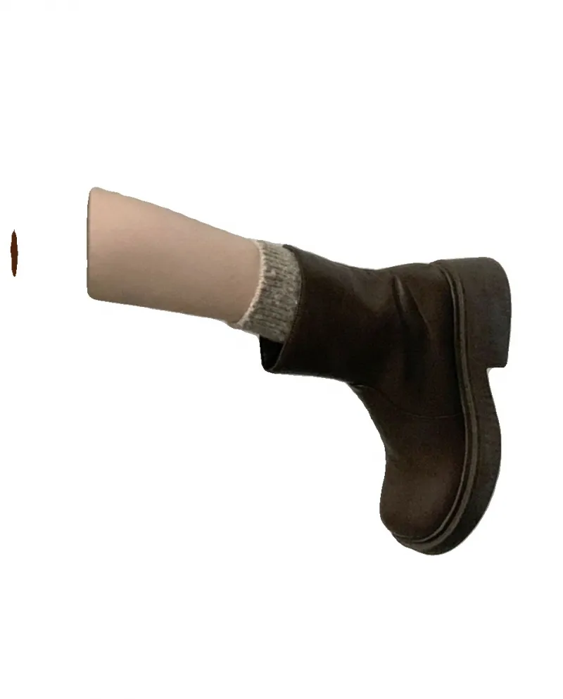 Martin Boots Women's Autumn And Winter New Thick-soled Chelsea Boots Brown Retro All-match Long Boots