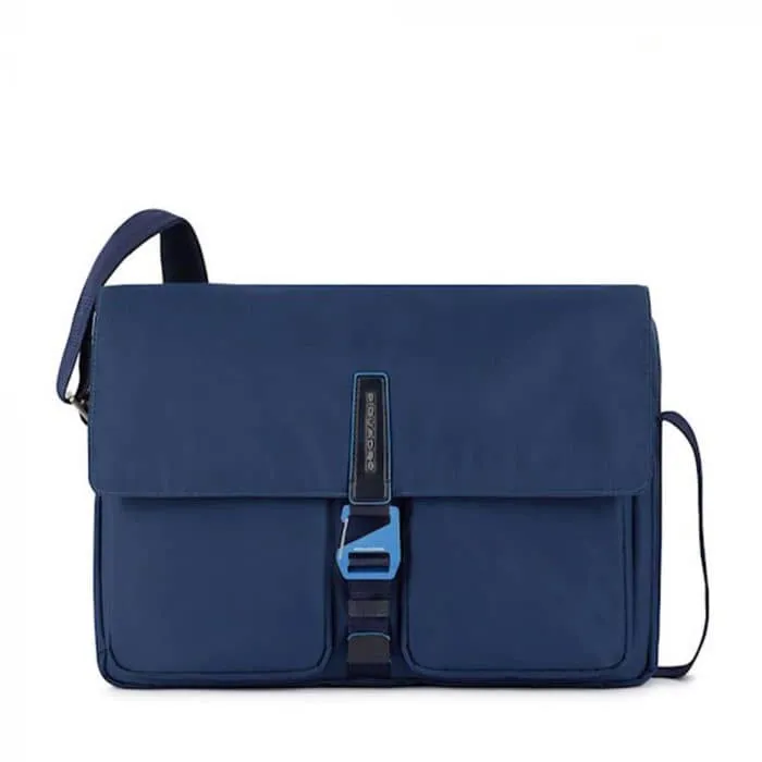 Messenger Porta Pc 14″ PIQUADRO in Tessuto Riciclato Nero Linea Ryan – CA5702RY
