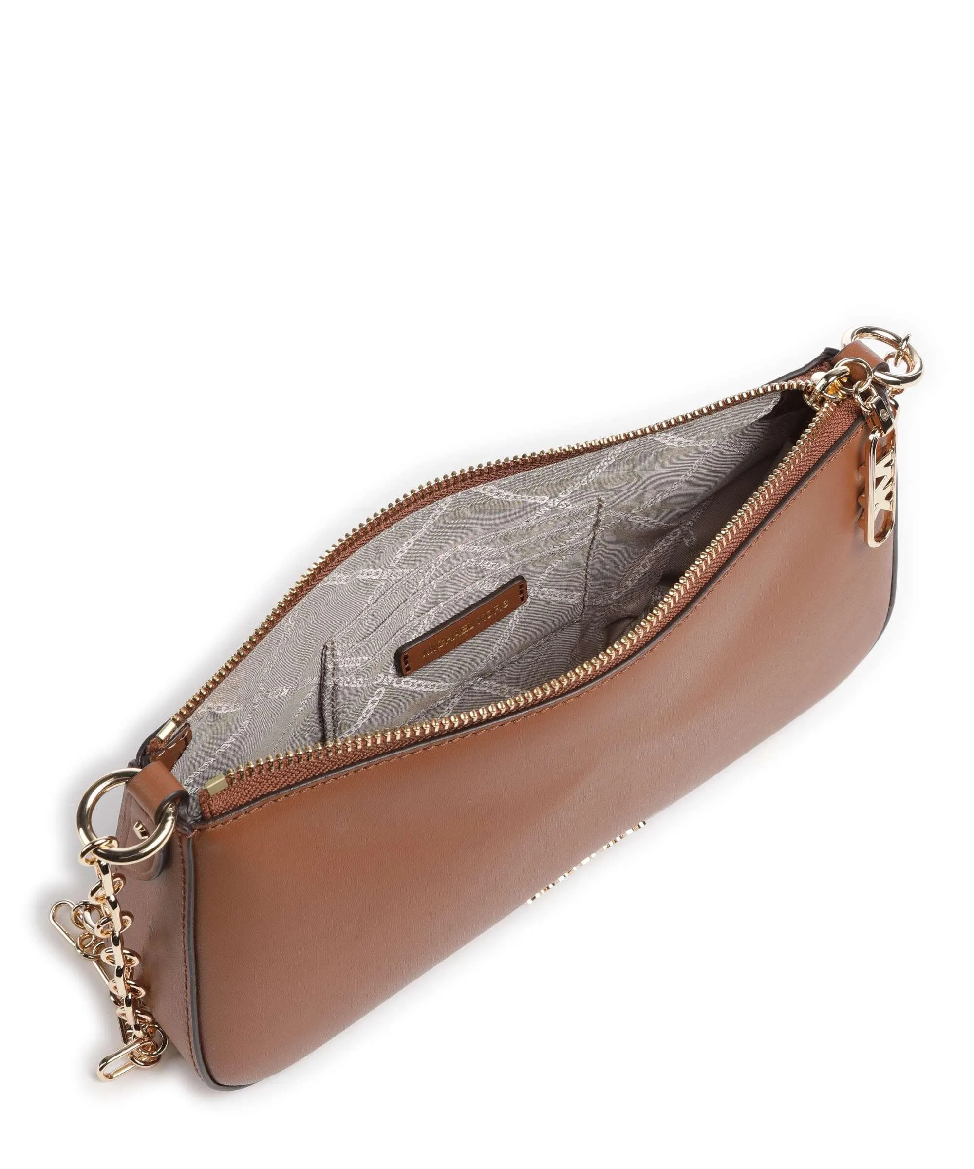  Michael Kors Empire Borsa a spalla pelle a grana fine marrone  