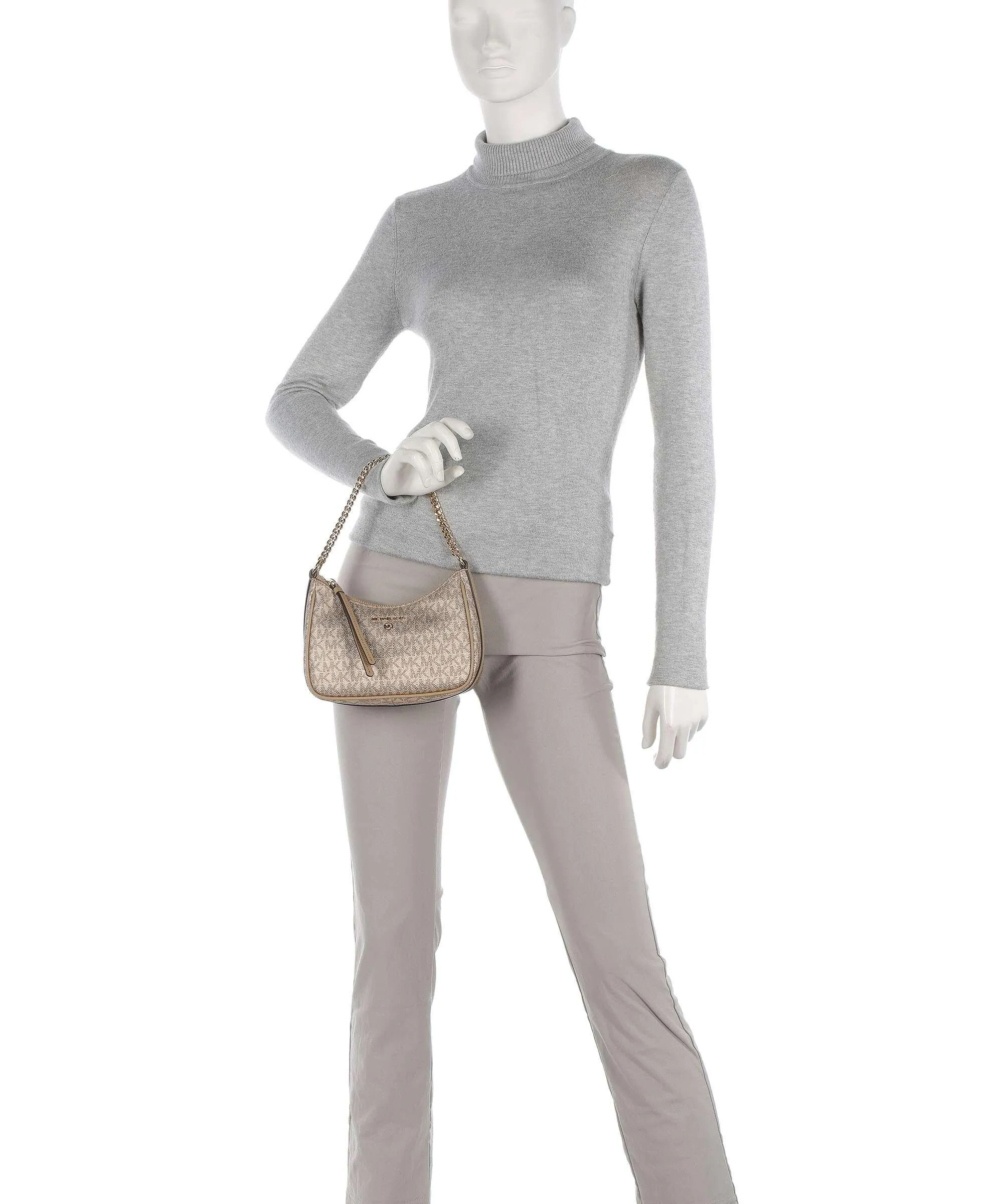  Michael Kors Jet Set Charm Borsa a spalla pelle granulata beige  