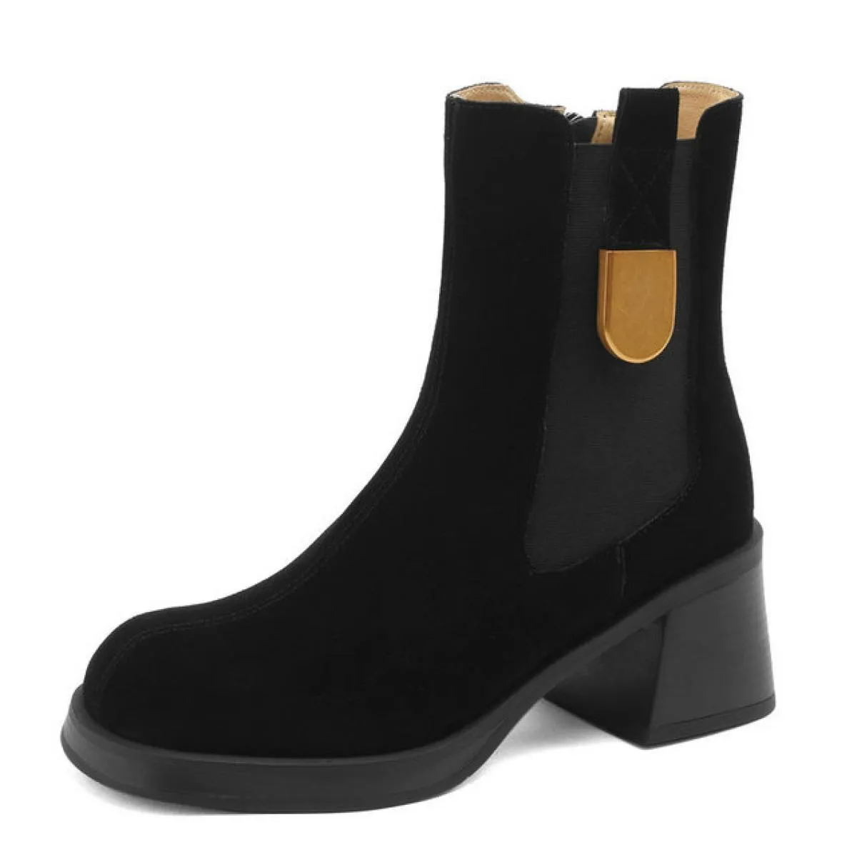 Moda Donna Tacchi alti Stivaletti in vera pelle Autunno Inverno Autunno Abito da festa femminile Scarpe da lavoro Donna