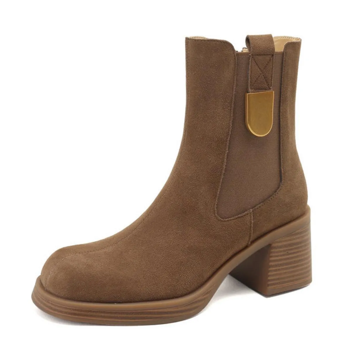Moda Donna Tacchi alti Stivaletti in vera pelle Autunno Inverno Autunno Abito da festa femminile Scarpe da lavoro Donna