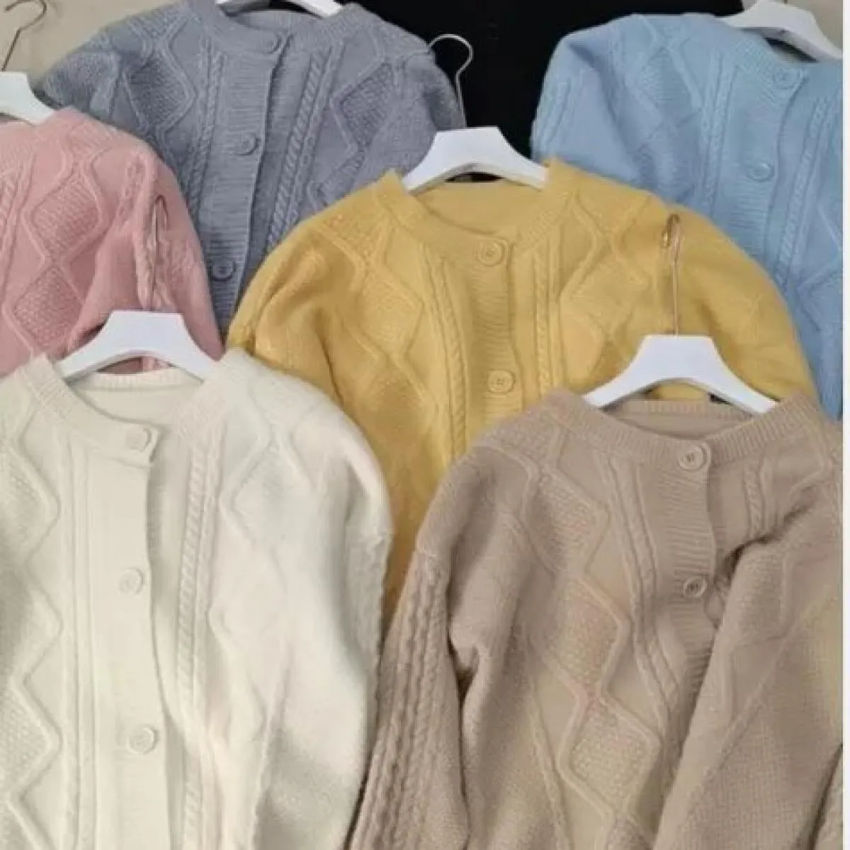 Morbido cardigan corto da donna 2023 autunno nuovo girocollo sciolto maglione lavorato a maglia intrecciato