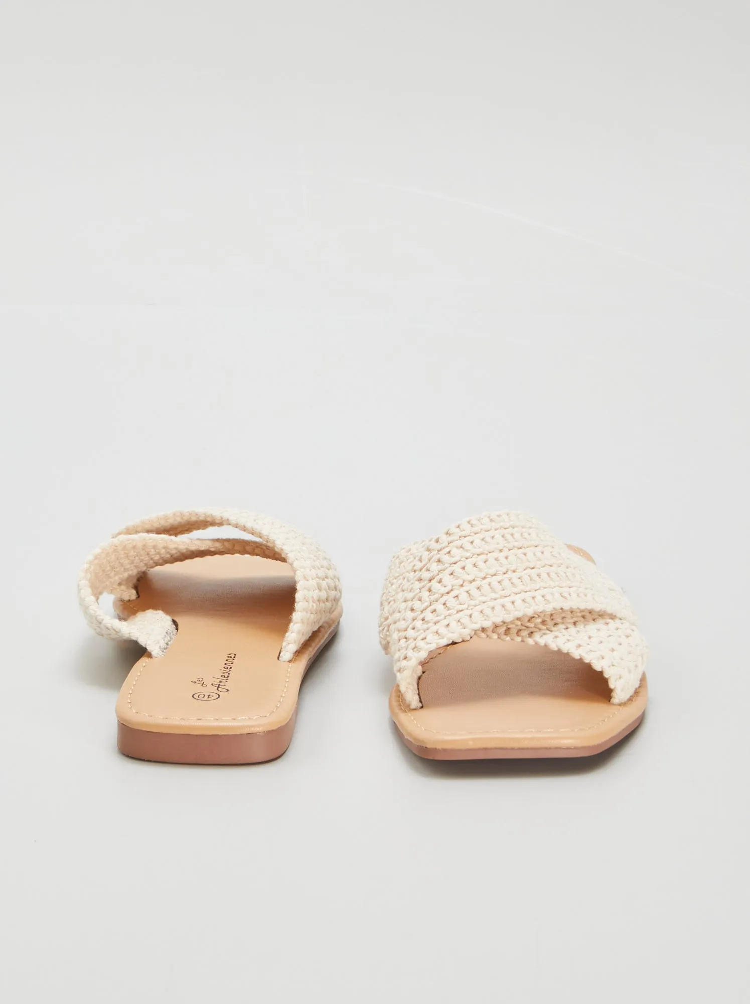 Mules basse lavorate a maglia - BEIGE