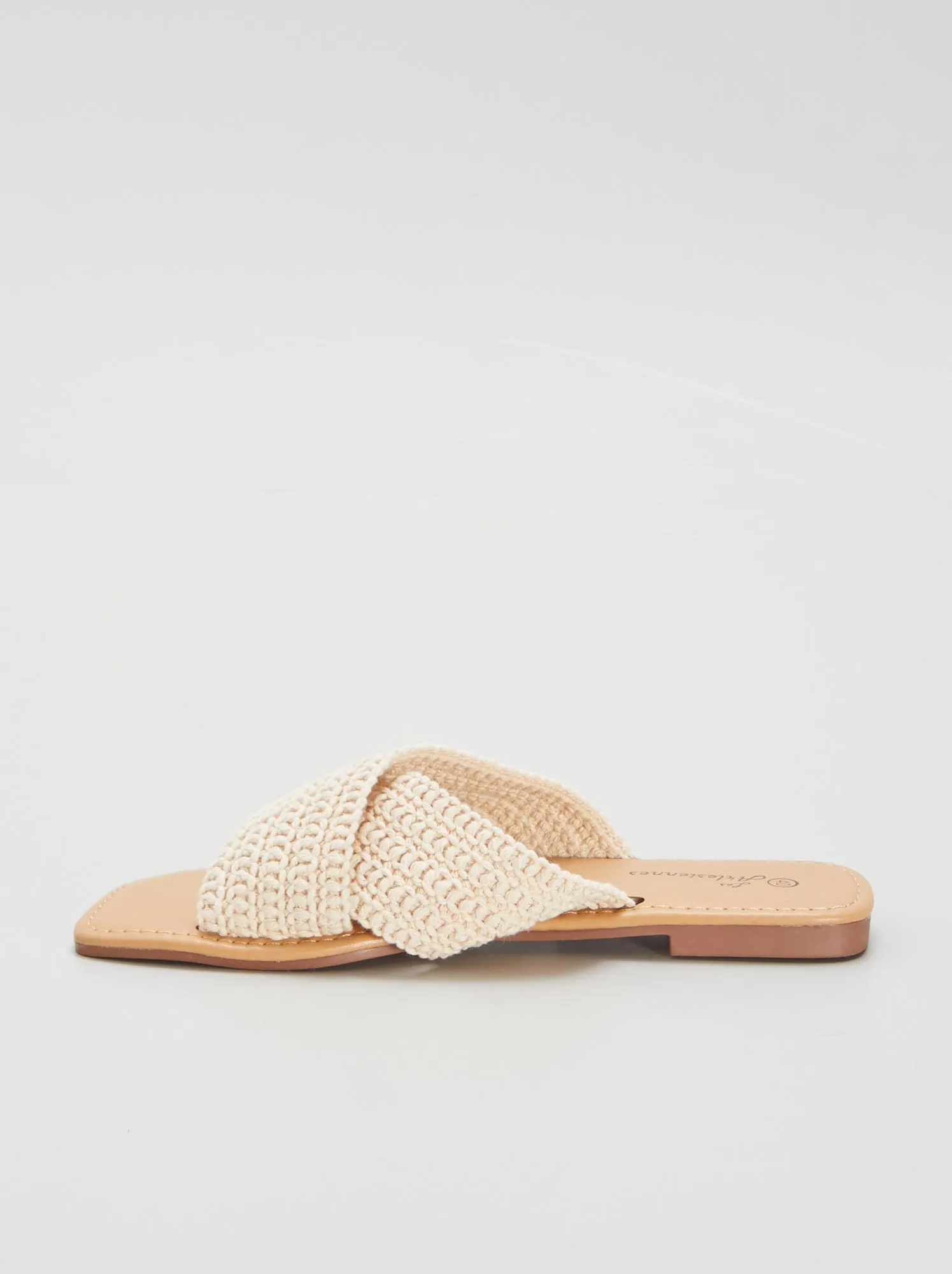 Mules basse lavorate a maglia - BEIGE