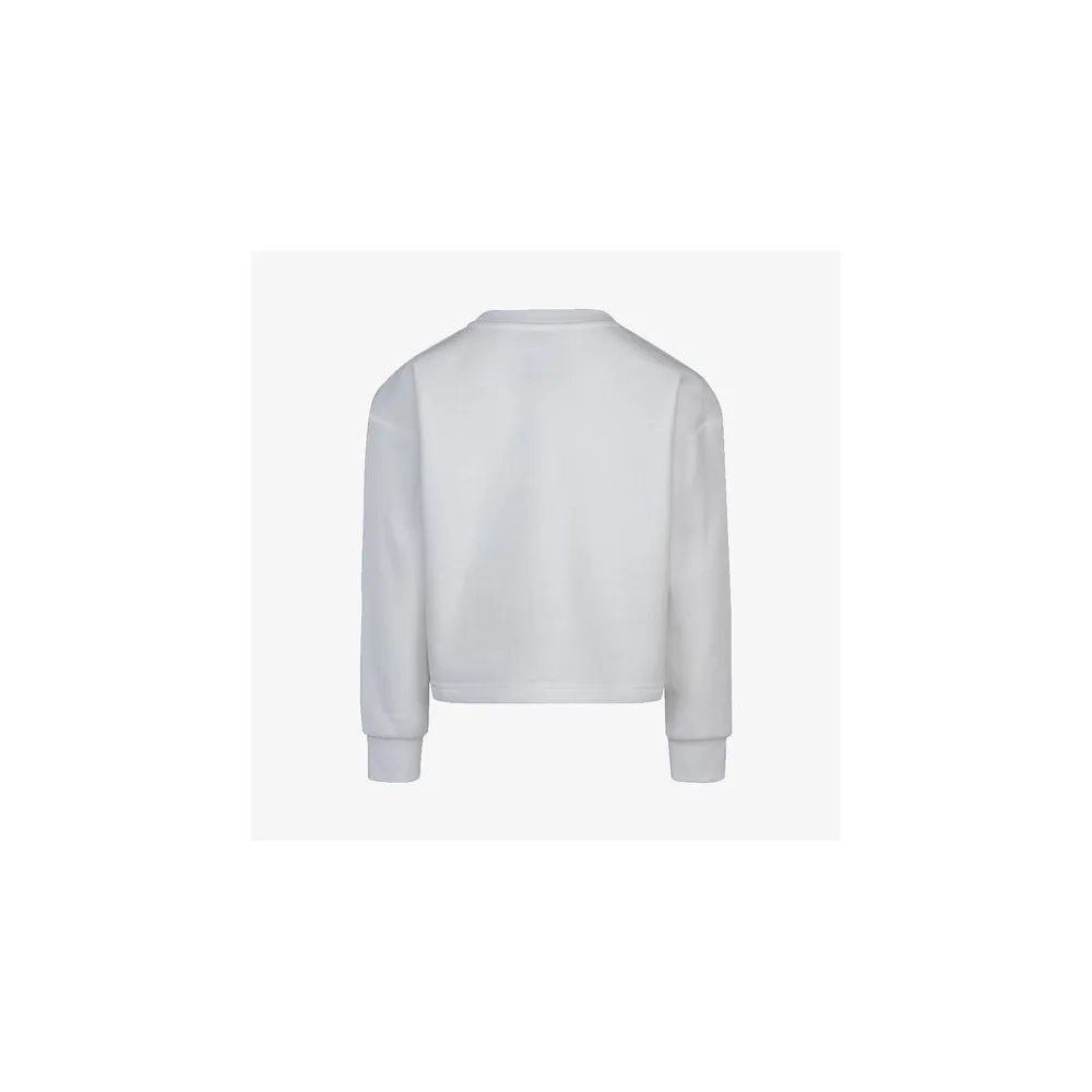 NIKE FELPA FLEECE BOXY CREW - BAMBINA - BIANCO - 36I330-001
