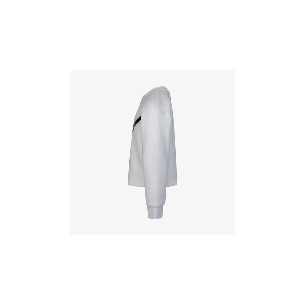 NIKE FELPA FLEECE BOXY CREW - BAMBINA - BIANCO - 36I330-001