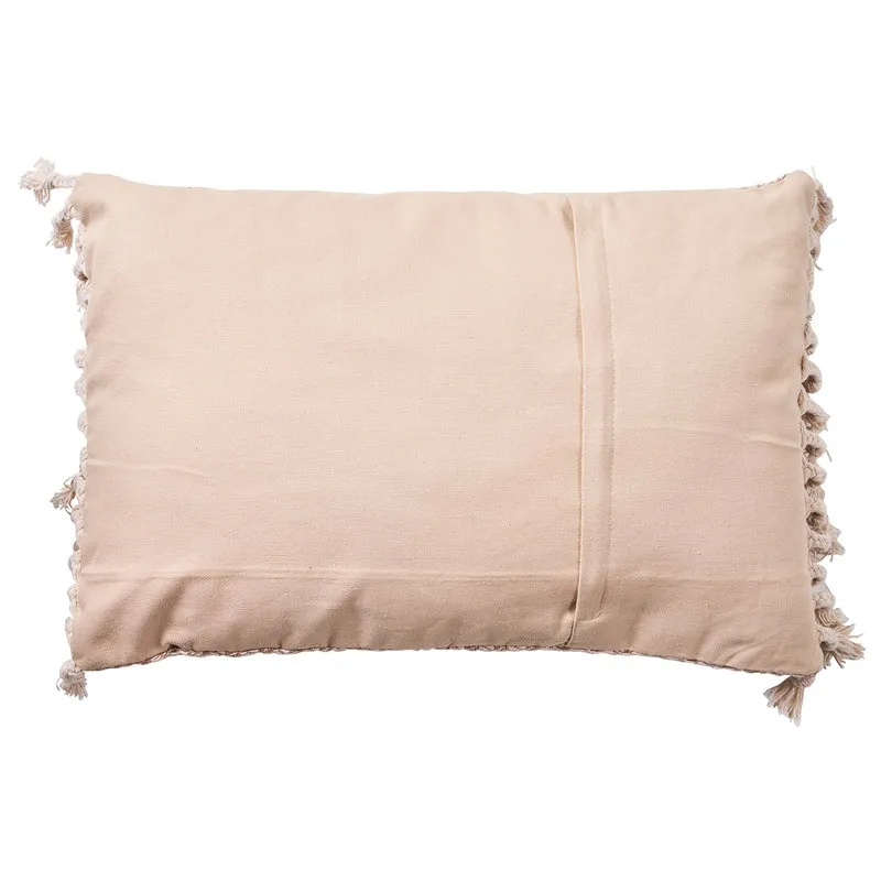 Novità Home Cuscino 40x60 Jaquard con frange, beige,bianco