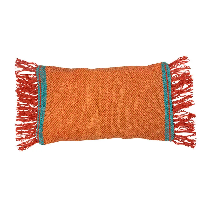 Novità Home Cuscino rettangolare con frange 30x60, arancione