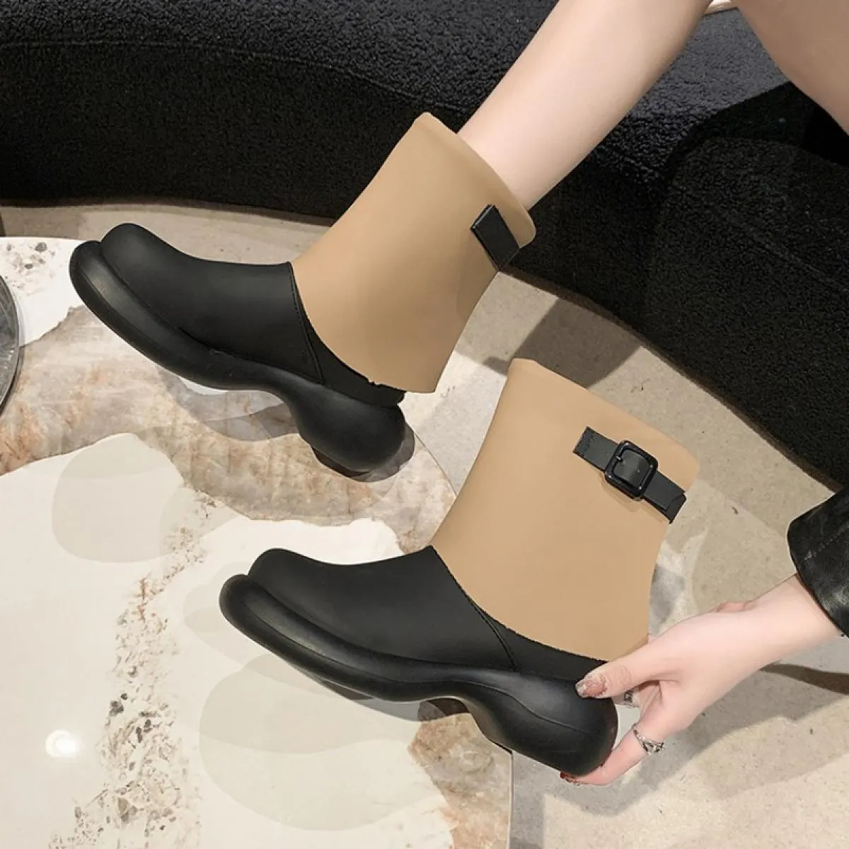 Nuove donne appartamenti scarpe invernali alla caviglia piattaforma di marca stivali Chelsea 2023 designer stivali gladiatore go
