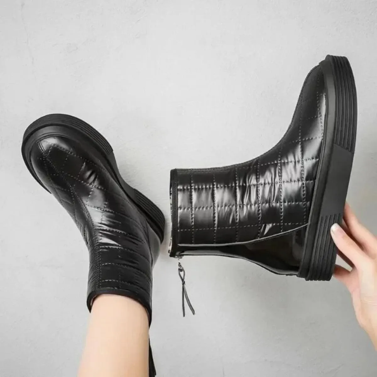 Nuovi stivali da neve invernali antiscivolo e impermeabili da donna Stivaletti caldi Scarpe imbottite in cotone Comode casual ti