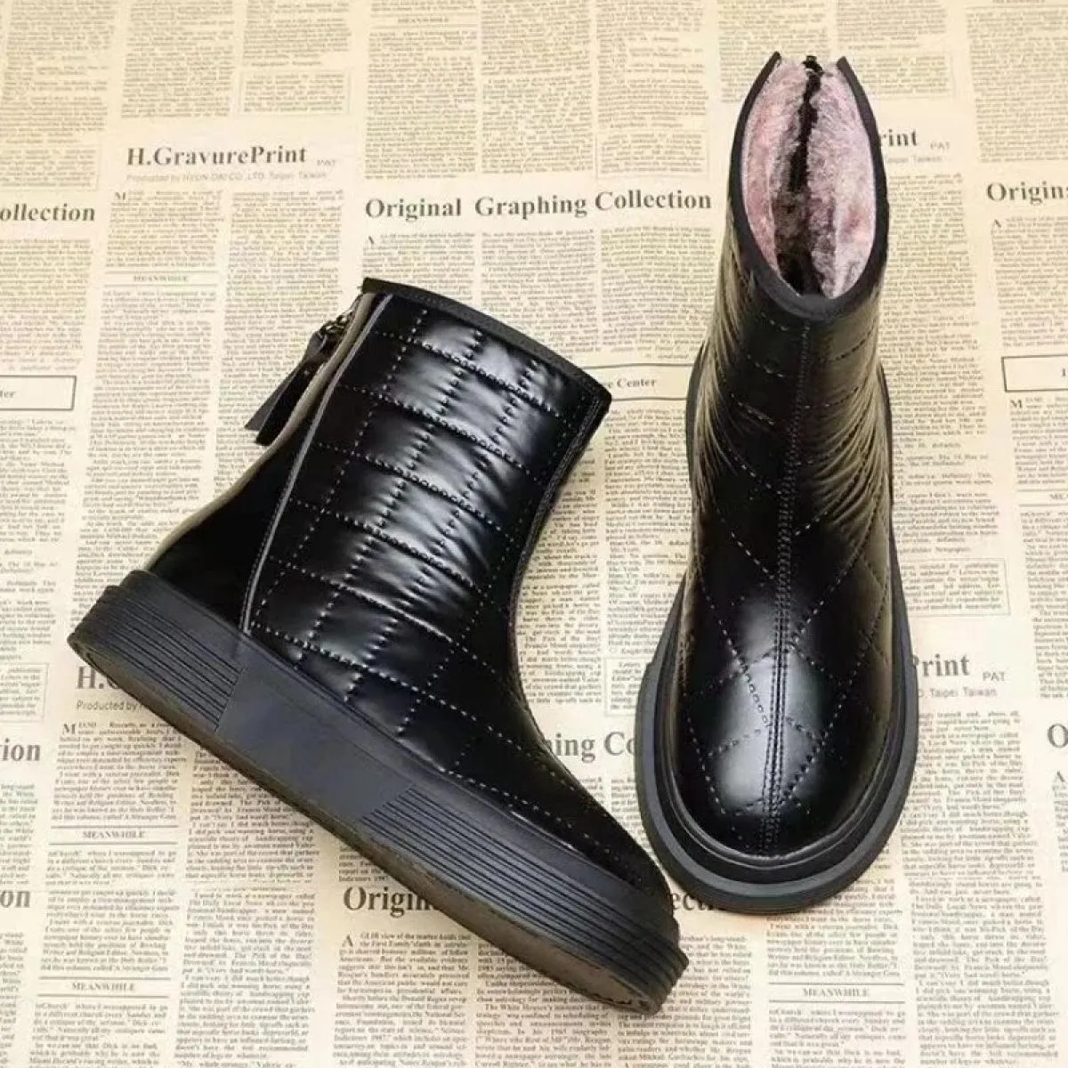 Nuovi stivali da neve invernali antiscivolo e impermeabili da donna Stivaletti caldi Scarpe imbottite in cotone Comode casual ti