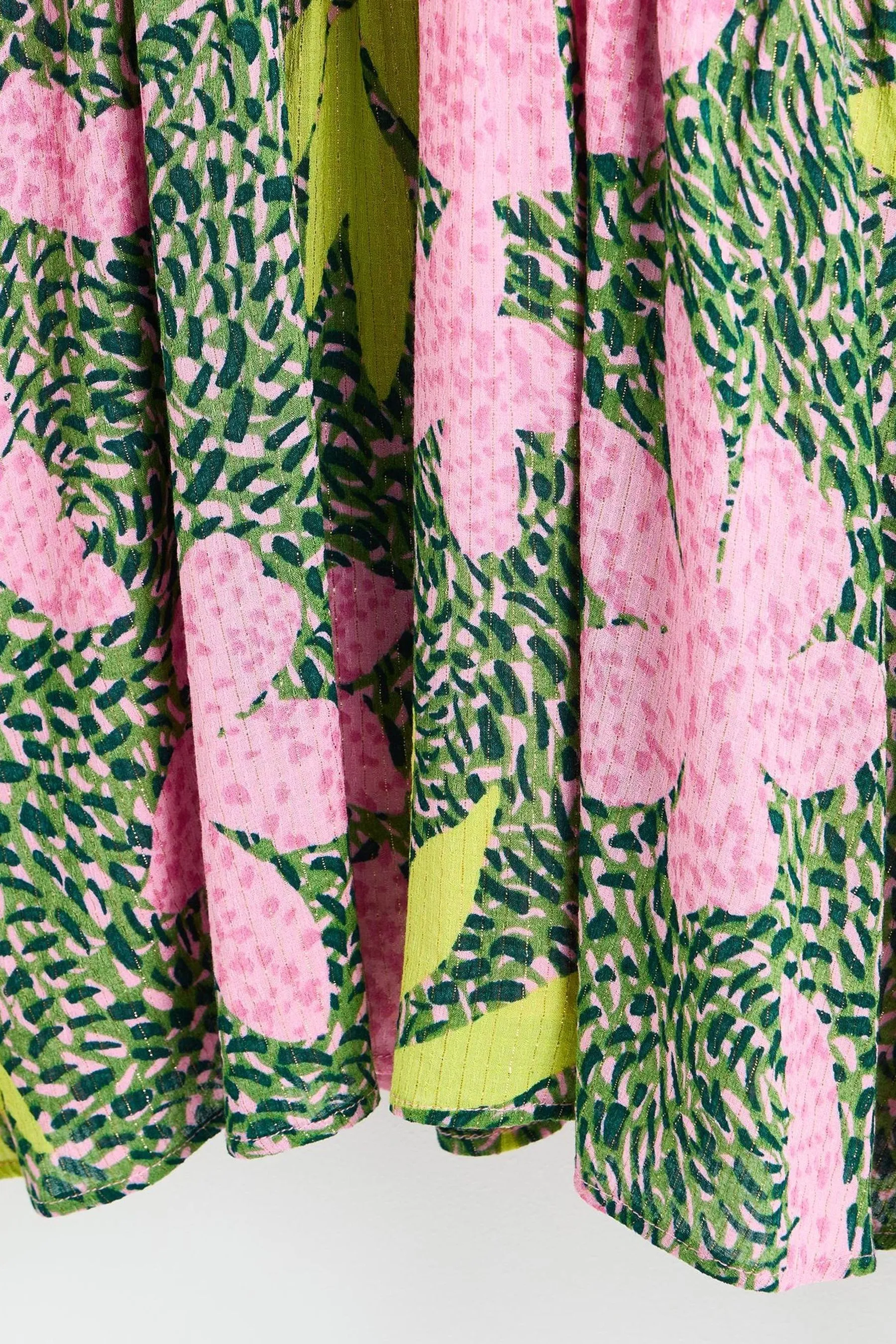 Oliver Bonas - Abito corto arricciato con Stampa di palme