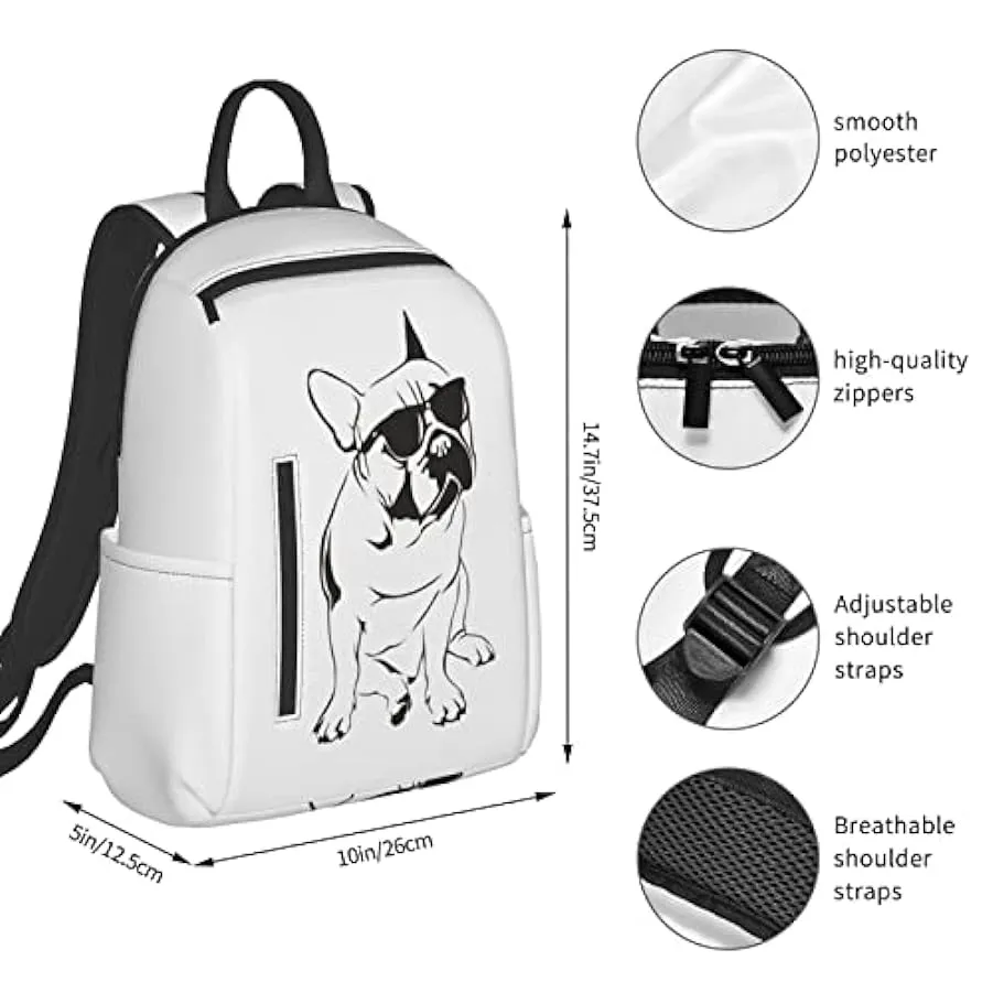OTRAHCSD Zaino, Bulldog francese Lightweigh zaino per uomini e donne, zaino casual per escursioni, campeggio, viaggi, all’aperto