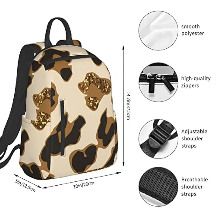 OTRAHCSD Zaino marrone leopardato Lightweigh per uomo donna, zaino casual per escursionismo, campeggio, viaggi, attività all’ape