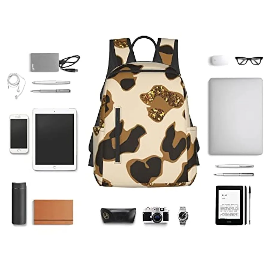 OTRAHCSD Zaino marrone leopardato Lightweigh per uomo donna, zaino casual per escursionismo, campeggio, viaggi, attività all’ape