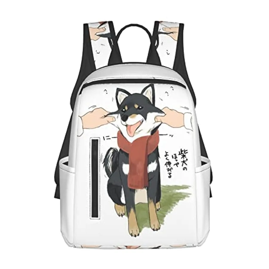 OTRAHCSD Zaino, nero Shiba Dog Lightweigh zaino per uomini e donne, zaino casual per escursioni, campeggio, viaggi, all’aperto 1