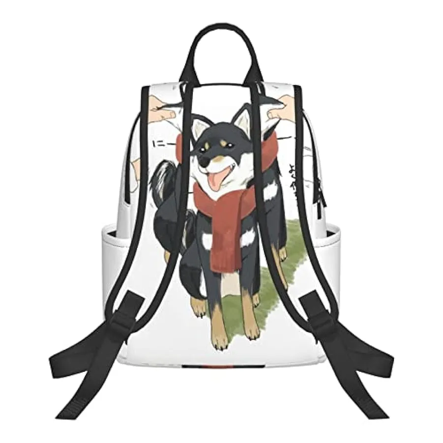 OTRAHCSD Zaino, nero Shiba Dog Lightweigh zaino per uomini e donne, zaino casual per escursioni, campeggio, viaggi, all’aperto 1