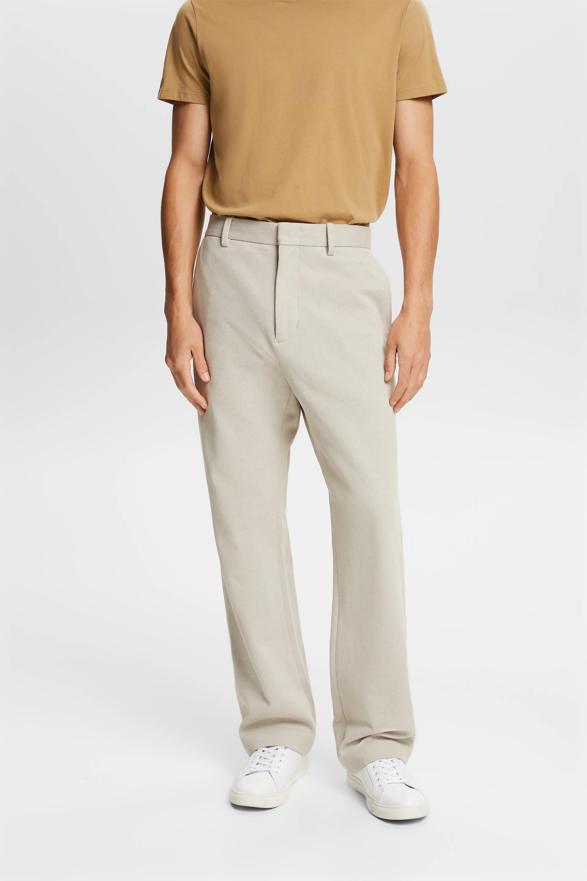 Pantaloni a maglia in jersey piqué