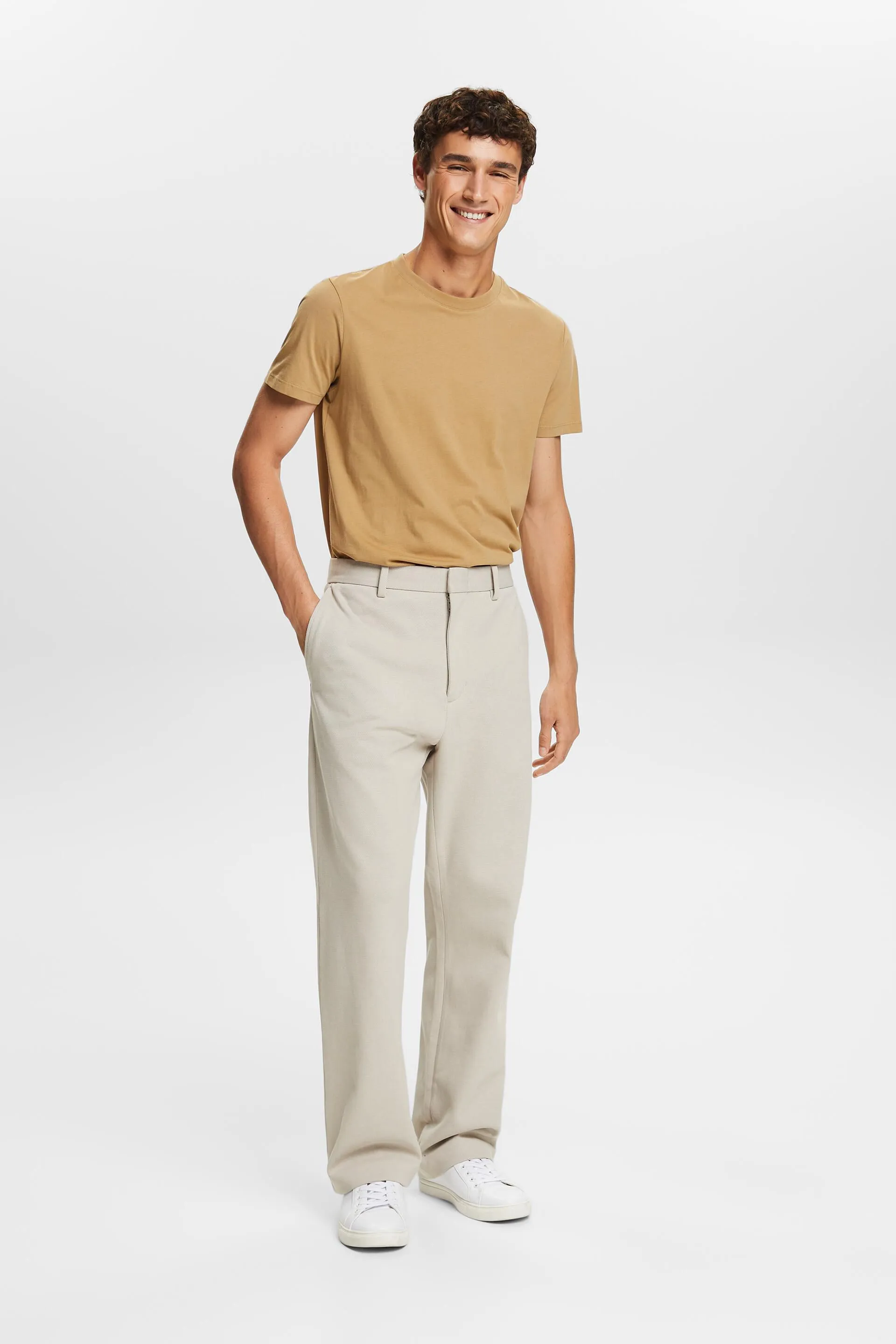Pantaloni a maglia in jersey piqué