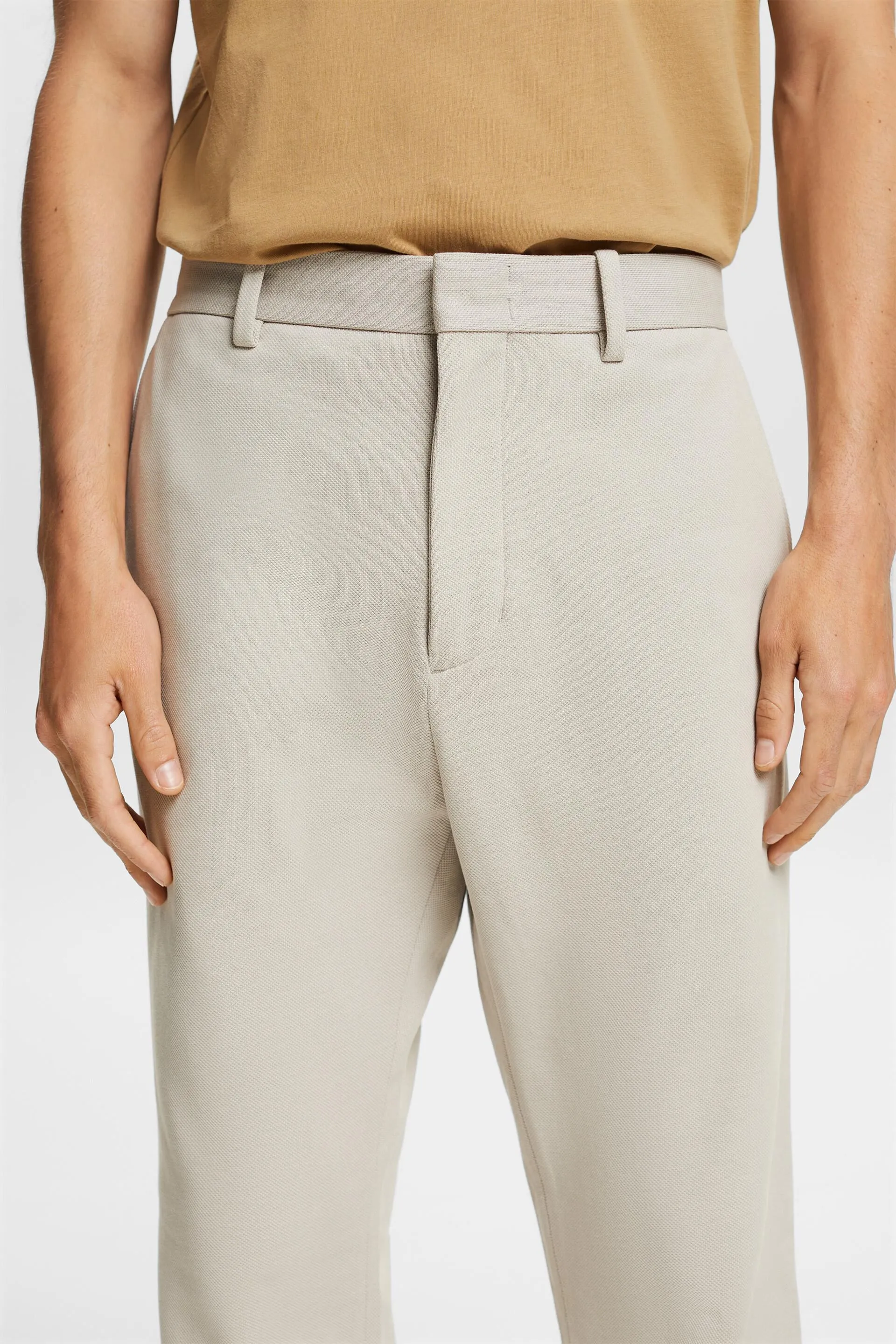 Pantaloni a maglia in jersey piqué