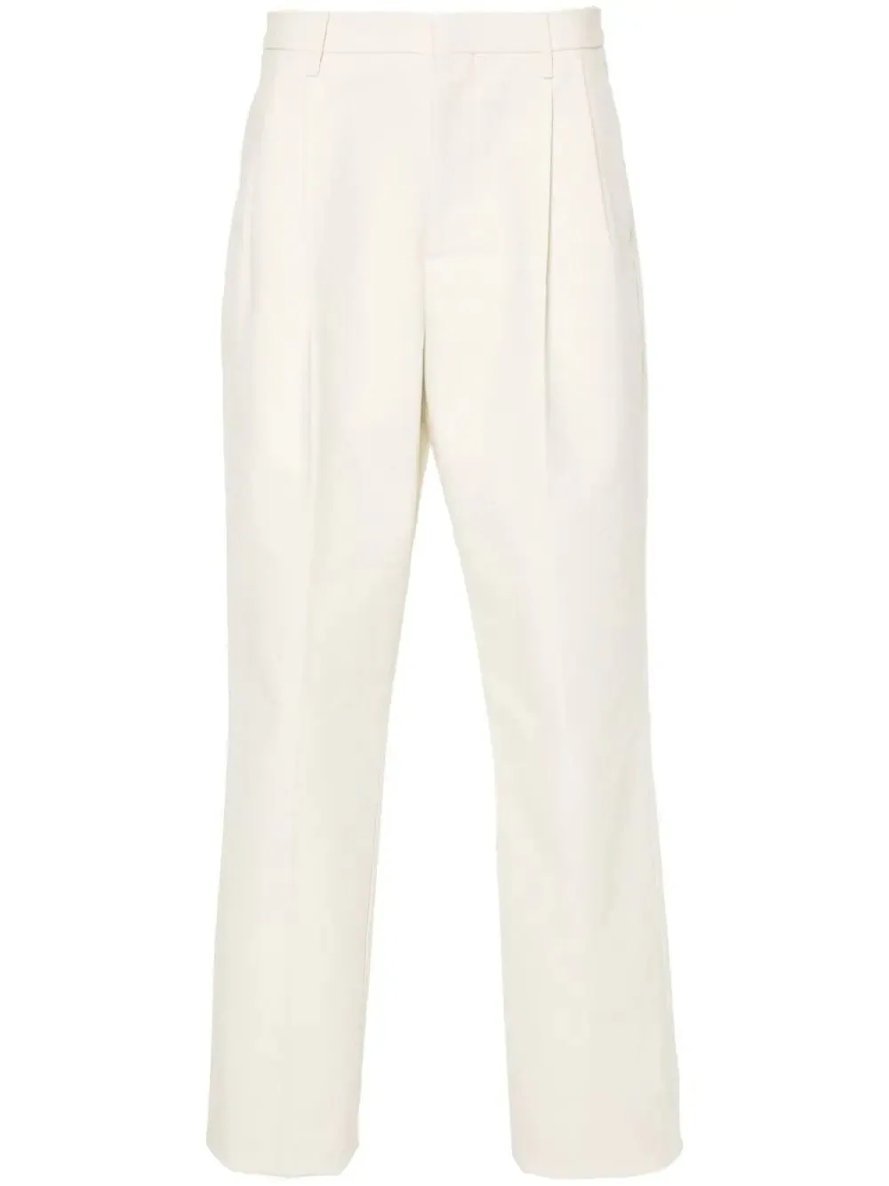 Pantaloni di Lardini che sente in twill di cotone color crema