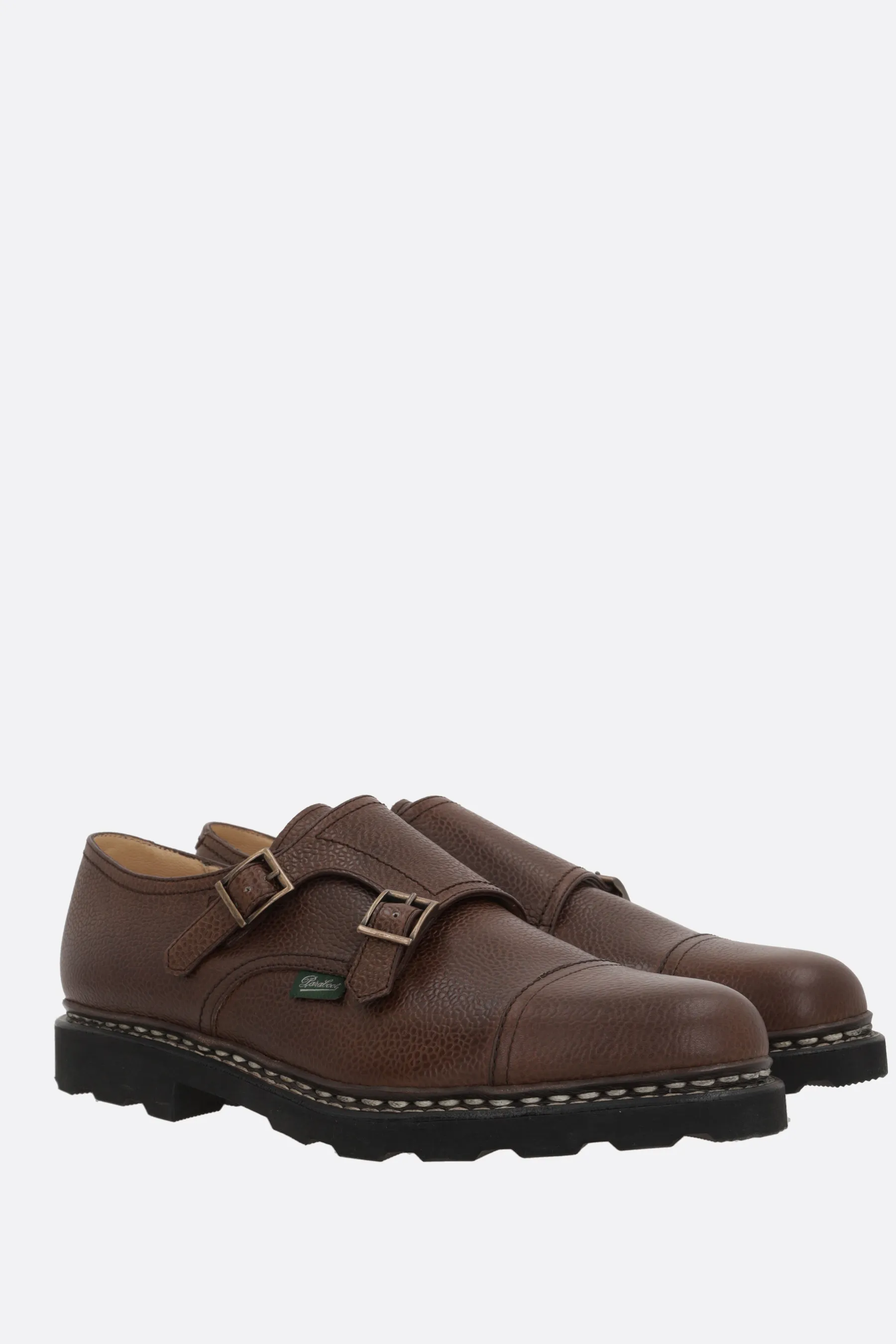  PARABOOT scarpa monk William in pelle martellata 