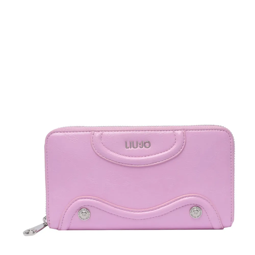 Portafoglio Donna Zip Around Lucido LIU JO Silk Rosa Lavanda
