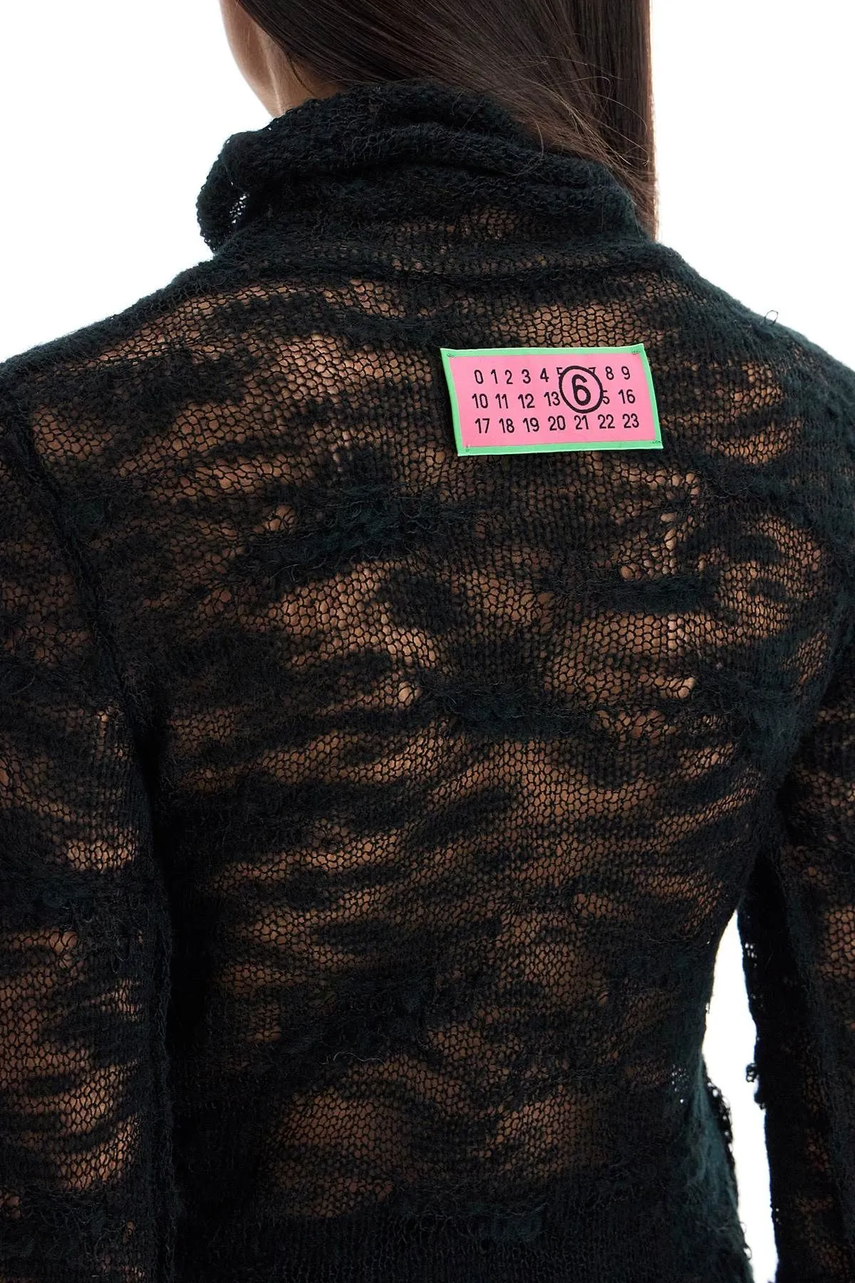 Pullover a collo alto distressed