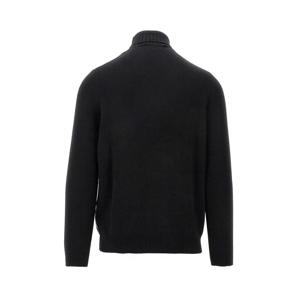 Pullover a collo alto in cachemire a rombi