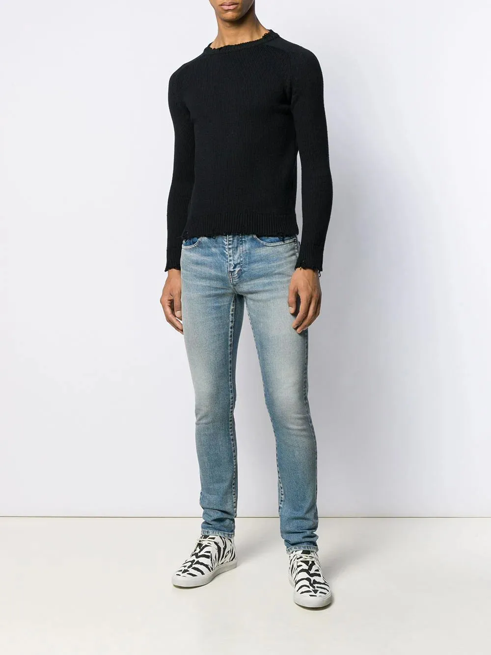 Pullover effetto consumato