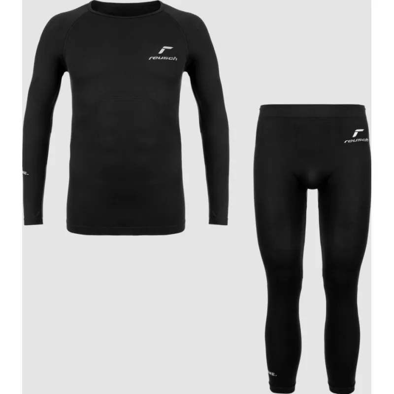 Reusch Underwear Set Junior Intimo Seamless Maglia+Pant Neri Junior