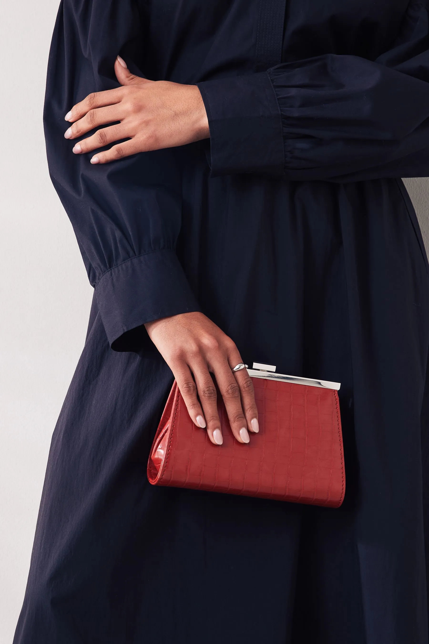 Rosso  - Pochette con bottone a pressione
