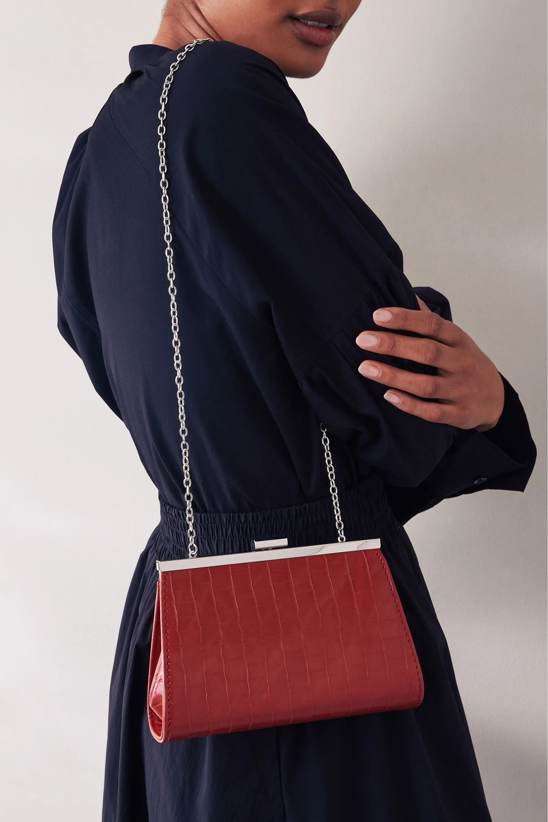 Rosso  - Pochette con bottone a pressione