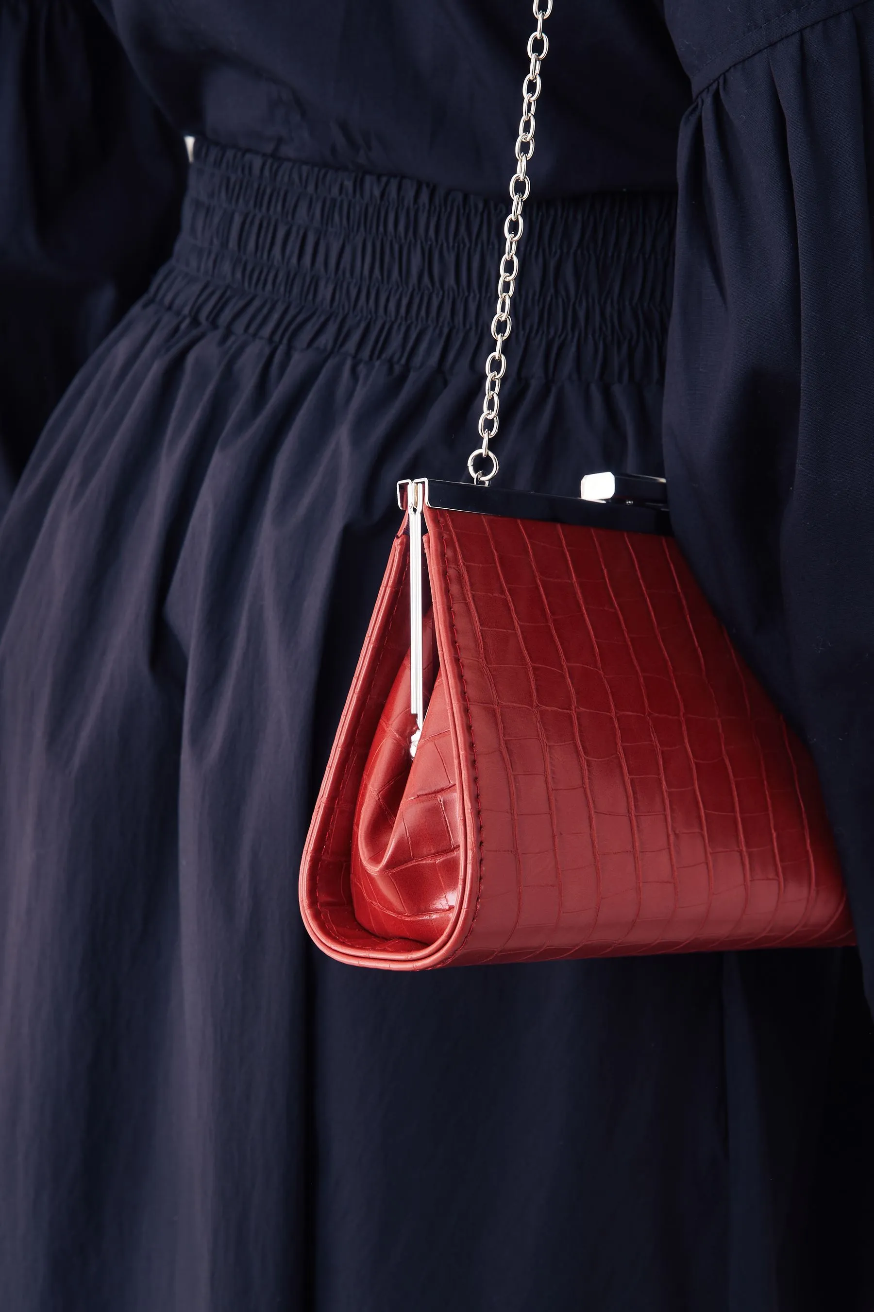 Rosso  - Pochette con bottone a pressione