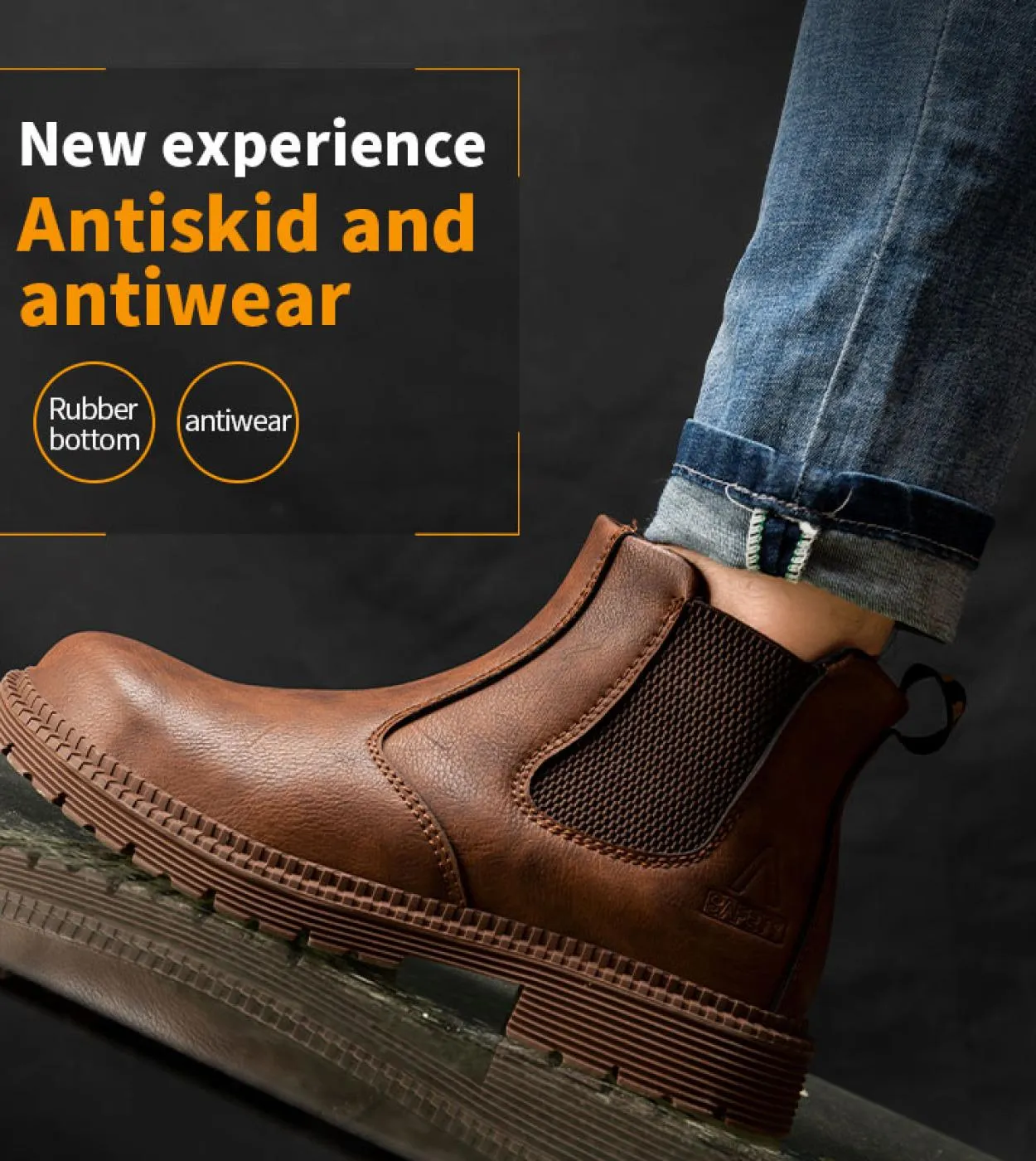 Scarpe da lavoro antinfortunistiche impermeabili per uomo Chelsea Steel Head Stivali in pelle Calzature maschili Sicurezza costr