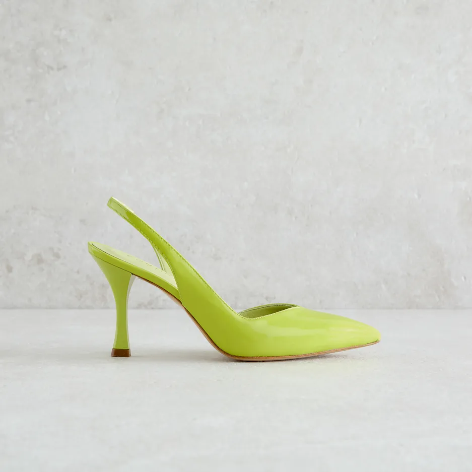 Slingback Verde in Vernice