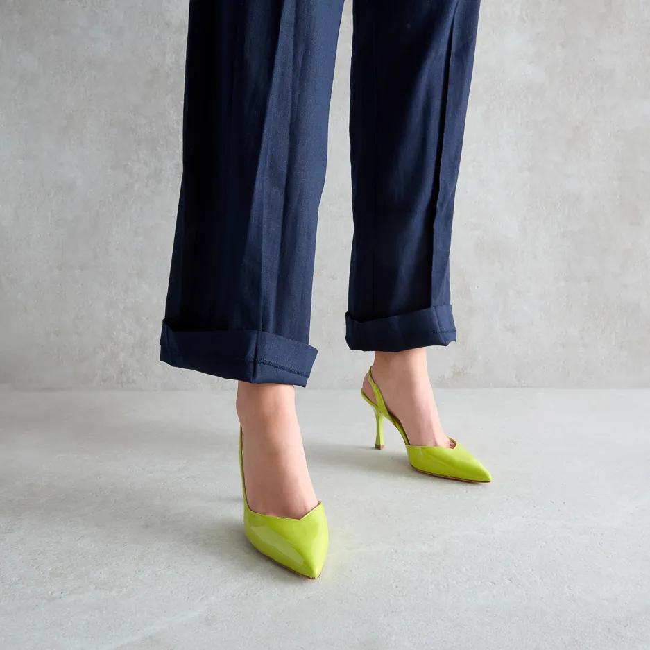 Slingback Verde in Vernice
