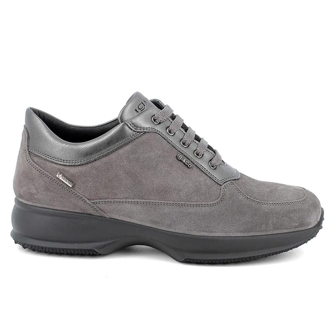 Sneaker da donna Igi&Co in camoscio e Gore-Tex grigio