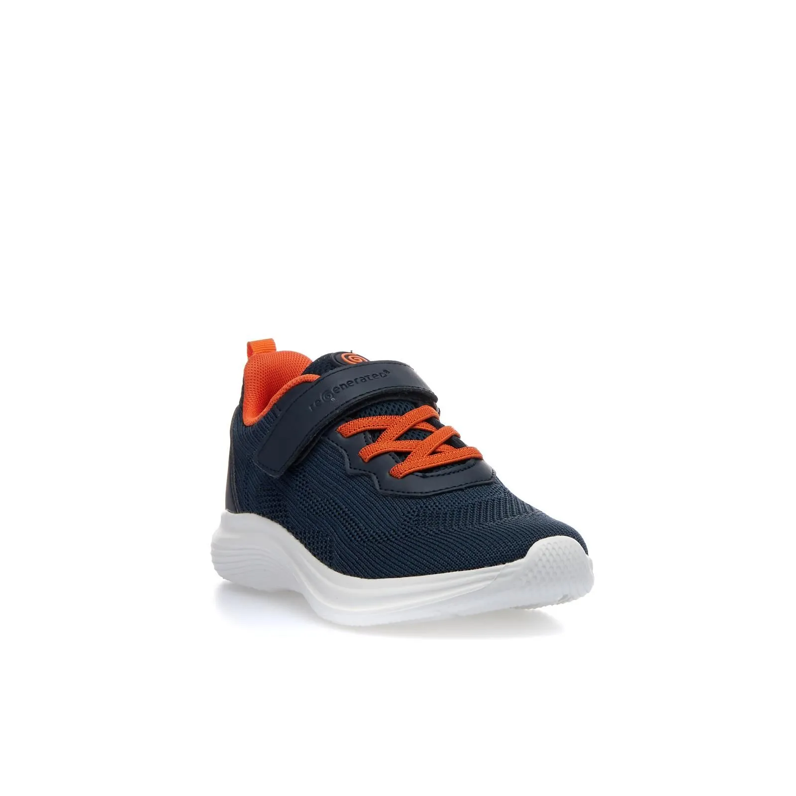 Sneakers blu da bambino in tessuto riciclato con strappo