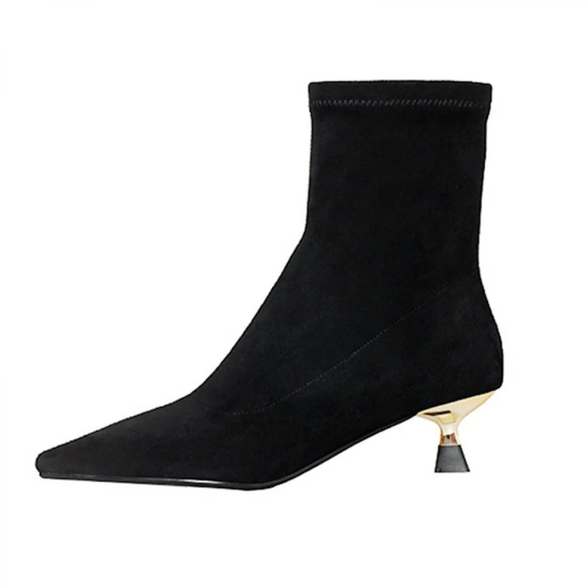 Stivaletti da donna concisi Punta a punta Tacchi alti sottili Autunno Inverno Stivali elasticizzati Scarpe Donna Office Lady Tag