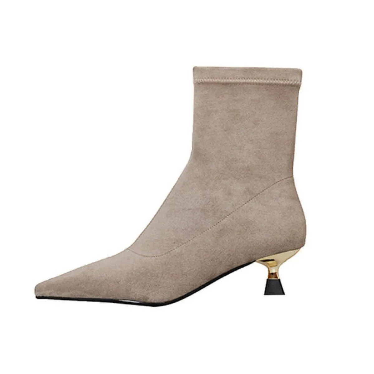 Stivaletti da donna concisi Punta a punta Tacchi alti sottili Autunno Inverno Stivali elasticizzati Scarpe Donna Office Lady Tag