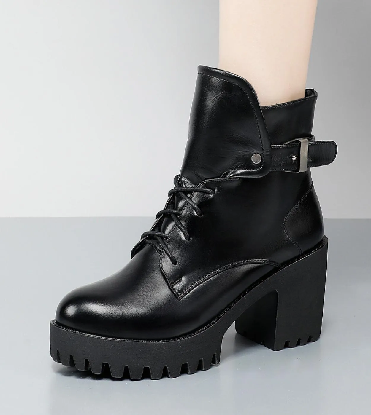Stivaletti Scarpe da donna femminili Stivali invernali con plateau con tacco spesso Calzature da donna Comodi sport allaperto i