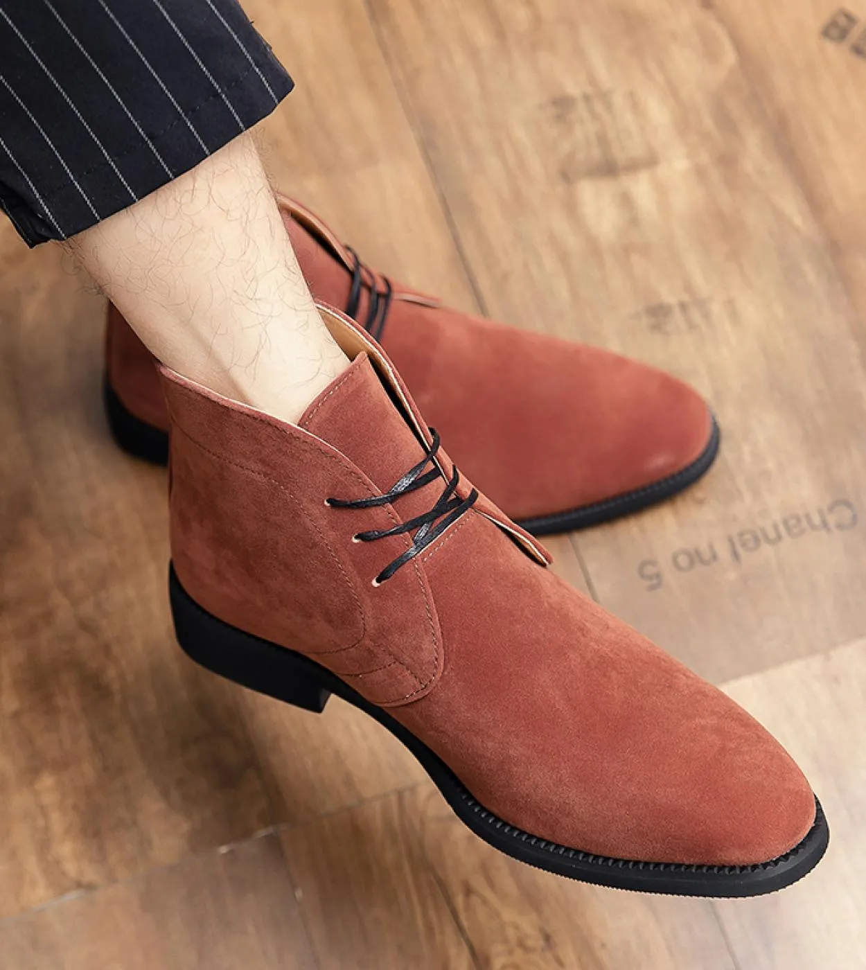 Stivali Chelsea invernali Stivali da uomo Finta pelle scamosciata Tinta unita Classico Business Casual Versatile Stile britannic