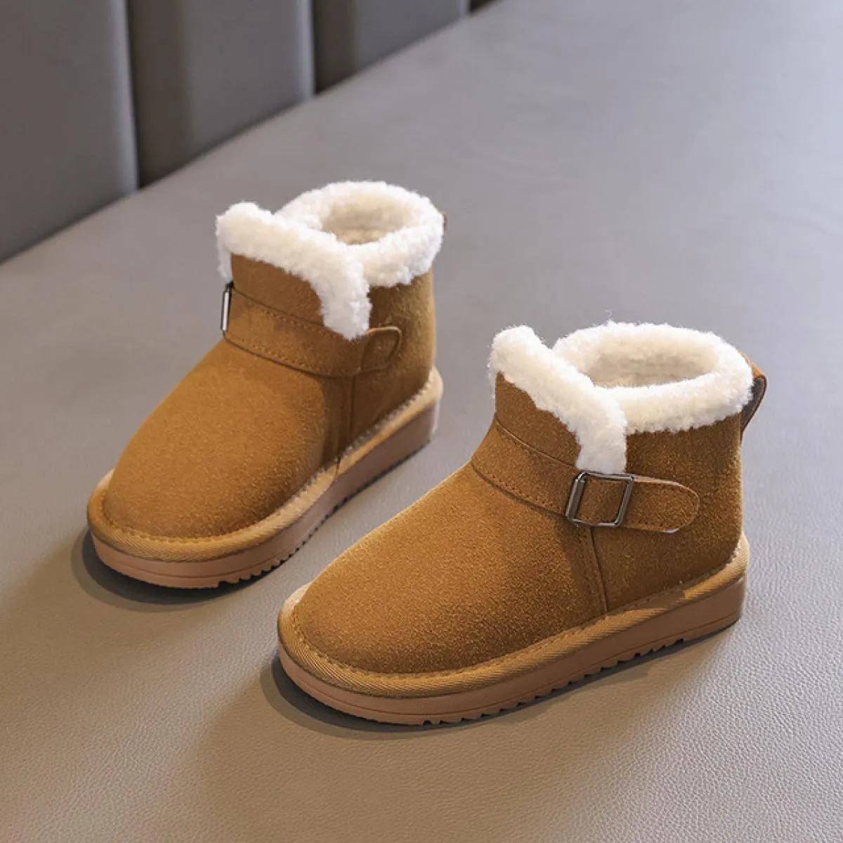 Stivali da neve per bambini Stivaletti in peluche addensati super caldi invernali per bambini Ragazze Ragazzi Scarpe piatte anti