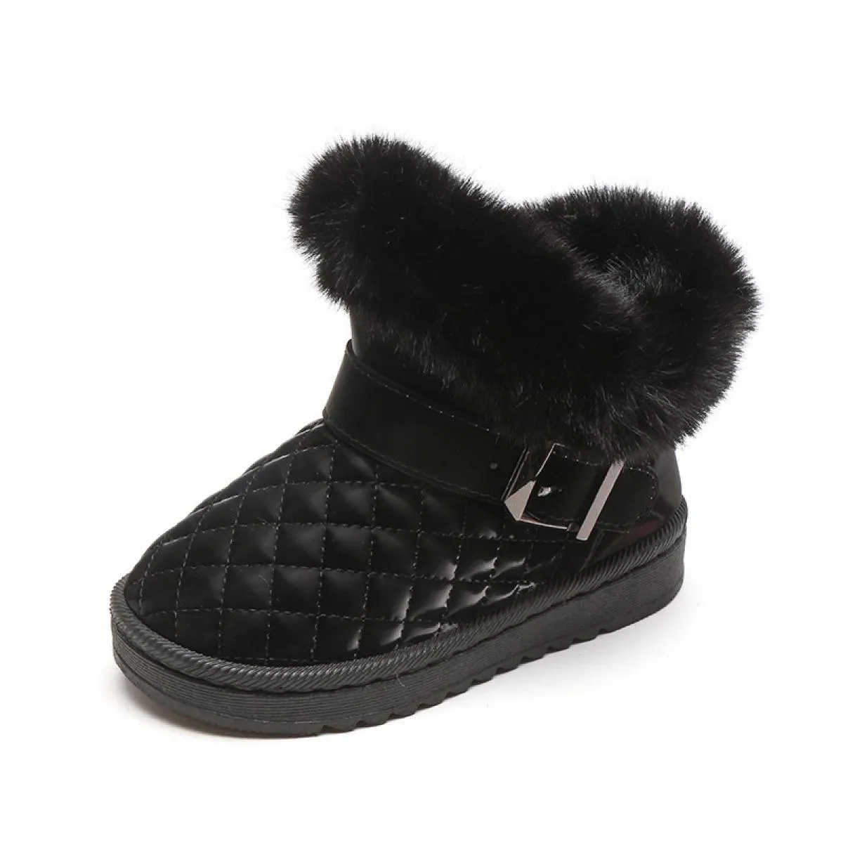 Stivali da neve per ragazze Stivali invernali caldi in peluche antiscivolo per bambini Stivaletti scozzesi Comfort Scarpe da bam